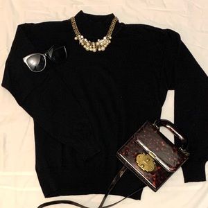 Vintage bubble sleeved black turtle neck sweater